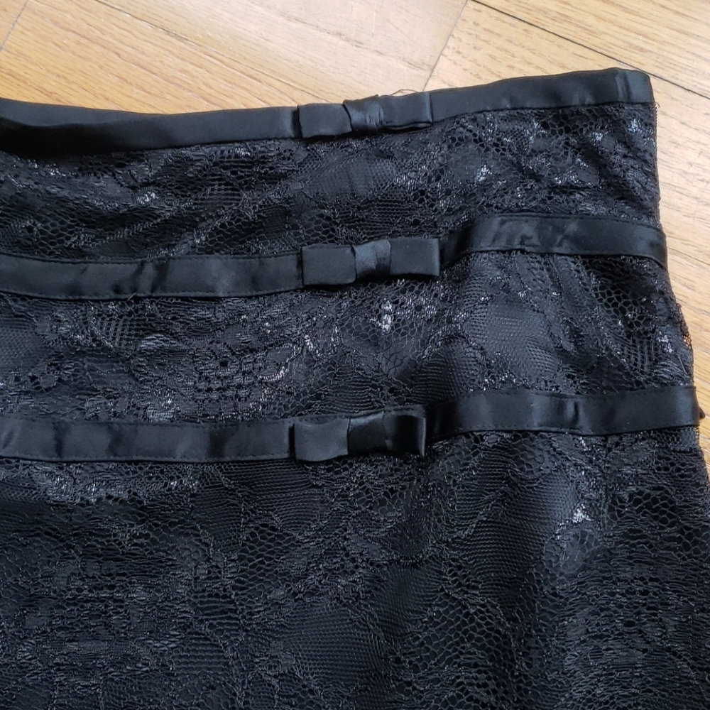 Elegant evening wear black lace skirt 6